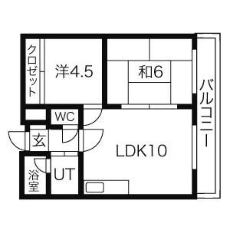 ノースシティ17(2LDK/2階)の間取り写真