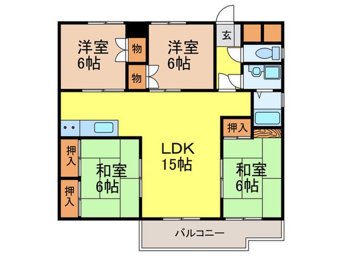 サンティーメゾン大橋(4LDK/5階)の間取り写真