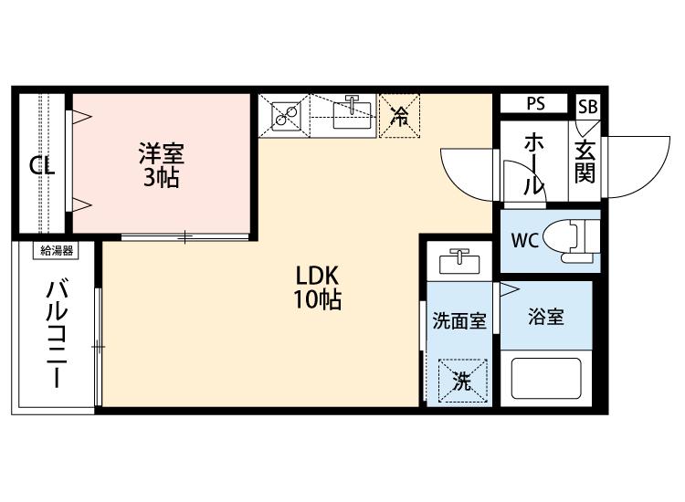 GRANDBLUENAGASUKA II(1LDK/2階)の間取り写真