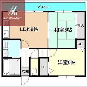 グランディール青山(2LDK/4階)の間取り写真