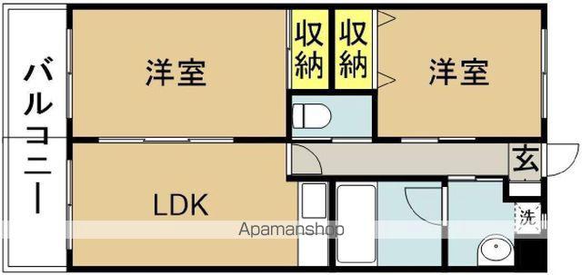 グランビューI(2LDK/3階)の間取り写真