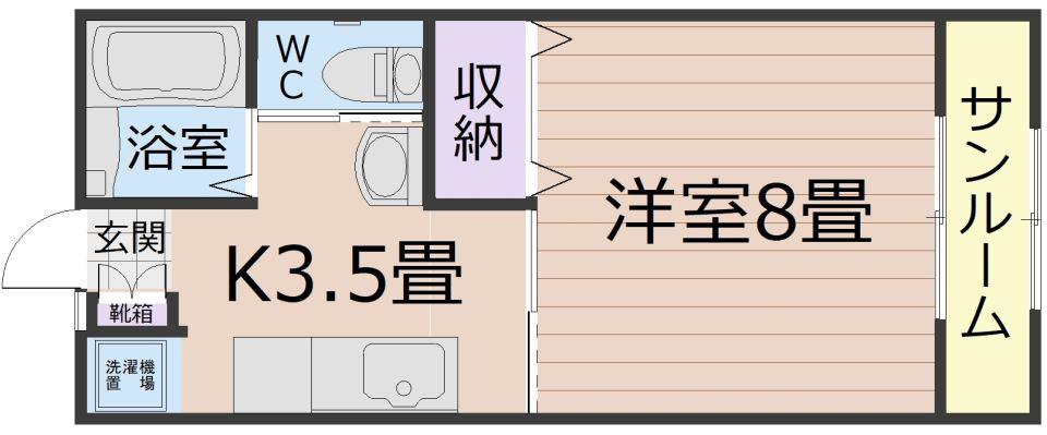住吉ハイツ(1K/2階)の間取り写真