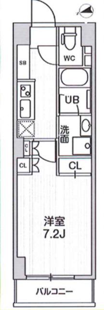 四谷坂町レジデンス(1K/4階)の間取り写真
