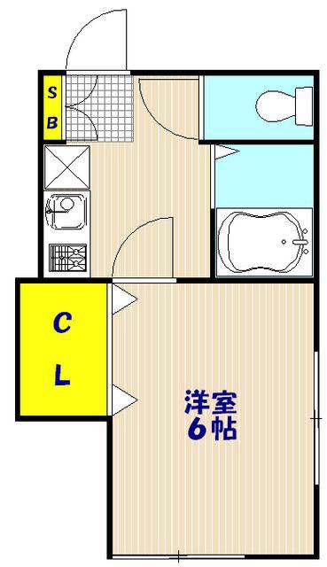 グリーンパレス(1K/2階)の間取り写真
