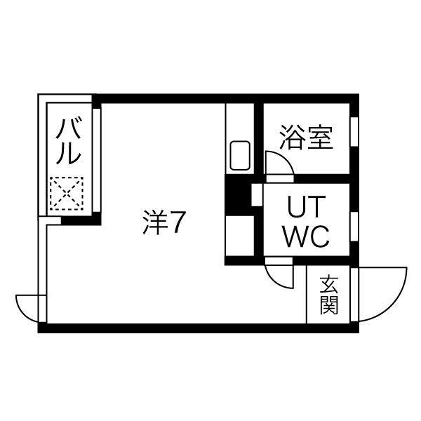 ラフェリアーナ(ワンルーム/4階)の間取り写真