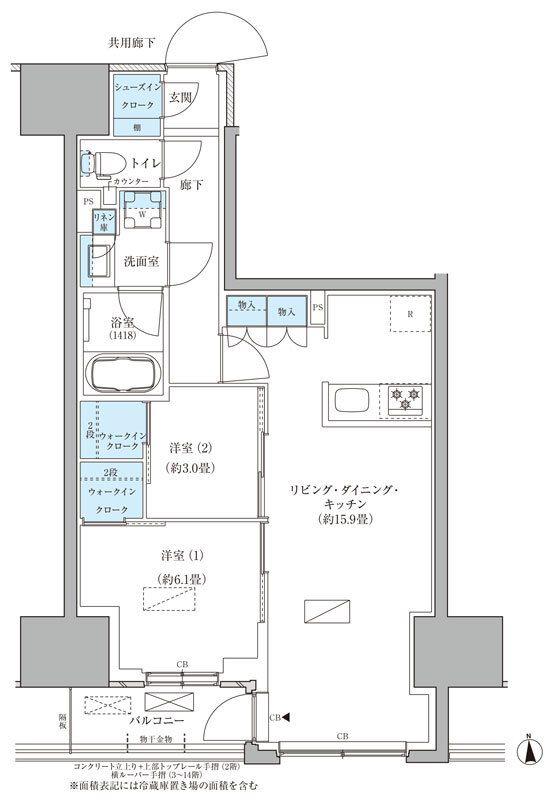 パークアクシス品川天王洲アイル(2LDK/11階)の間取り写真