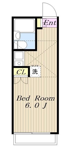 アップルハウス町田8B(1K/2階)の間取り写真