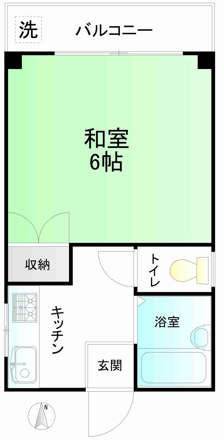 石塚ビル(1K/2階)の間取り写真
