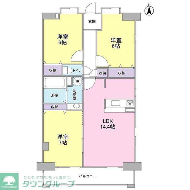 ガーデンコート浦和東(3LDK/5階)の間取り写真