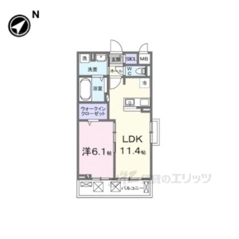 エルグランデSOU(1LDK/3階)の間取り写真