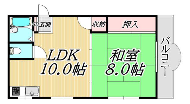 プレアール伊丹野間(1LDK/3階)の間取り写真