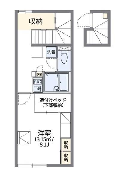 レオパレスサルウェイ三条(1K/2階)の間取り写真