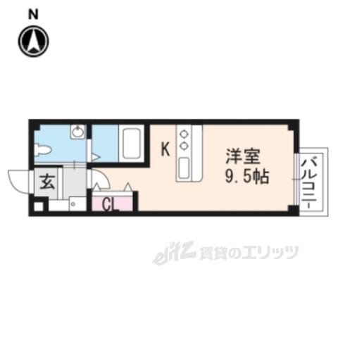 KYOTOHOUSE西洞院(1K/2階)の間取り写真