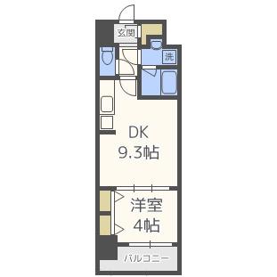 スプランディッド淀屋橋DUE(1LDK/3階)の間取り写真