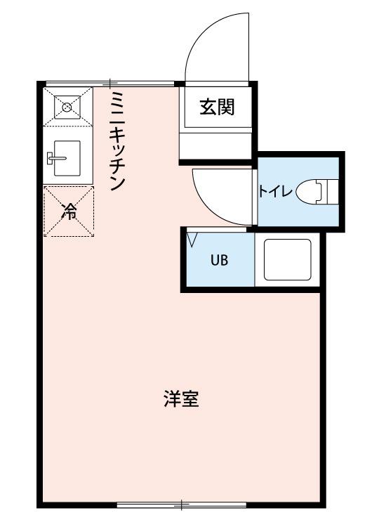 上馬シャモット(ワンルーム/1階)の間取り写真