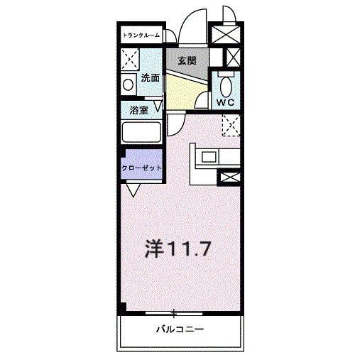 クラールオストベルグI(1K/2階)の間取り写真