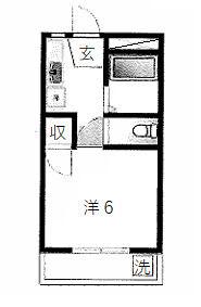 HEARTH(1K/1階)の間取り写真