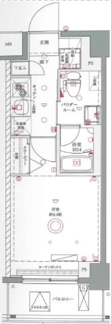 AZEST西川口III(1K/10階)の間取り写真