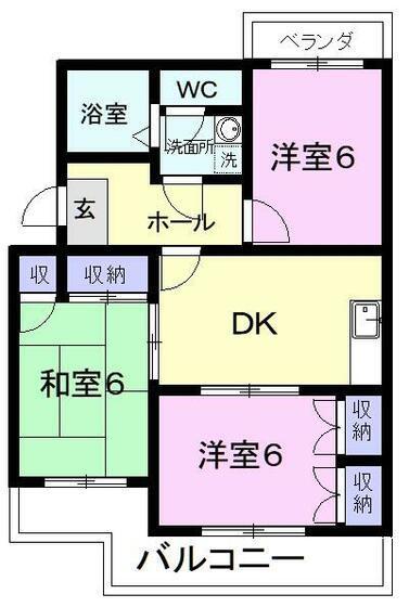 アビタシオン富士(3DK/3階)の間取り写真