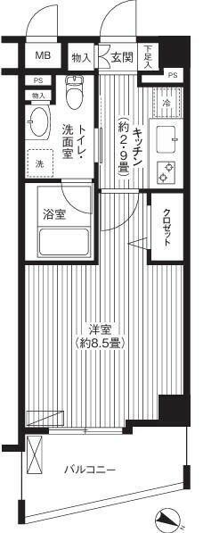 アゼリアヒルハイツ(1K/3階)の間取り写真