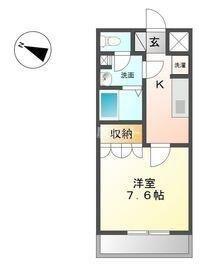 ヴィランズ(1K/2階)の間取り写真