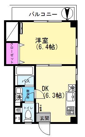 フェリーチェ21(1DK/2階)の間取り写真
