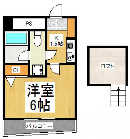 ハイムフローレ(1K/5階)の間取り写真