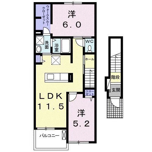 セレノ コルソ(2LDK/2階)の間取り写真