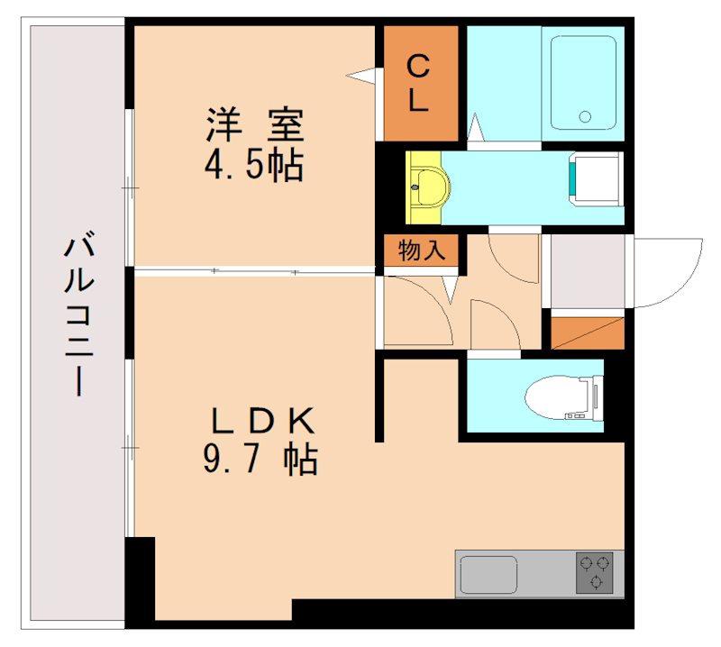 ルフレ香椎駅東(1LDK/3階)の間取り写真