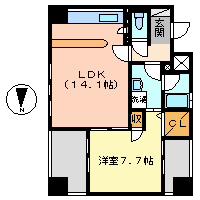 ベレーサ鶴舞公園(1LDK/11階)の間取り写真