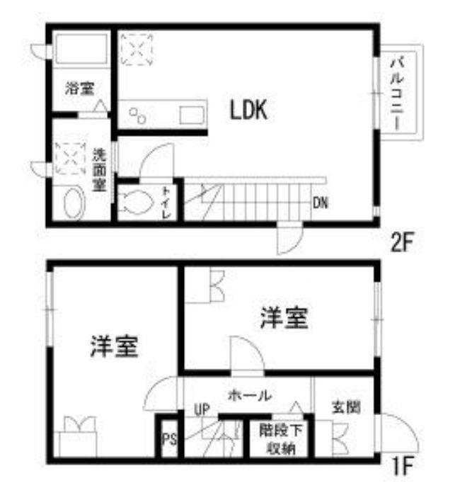 ヴァンヴェール(2LDK/1階)の間取り写真