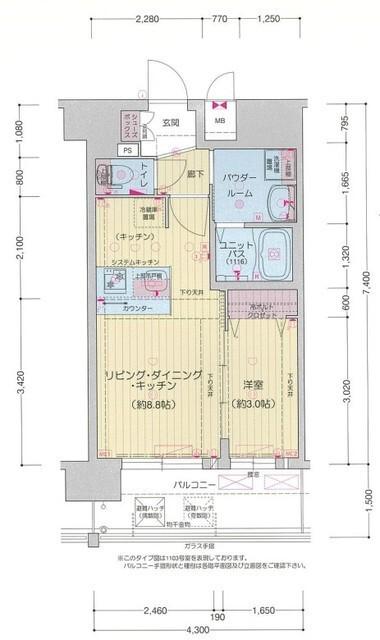 プレリス阿波座BLOOM(1LDK/11階)の間取り写真