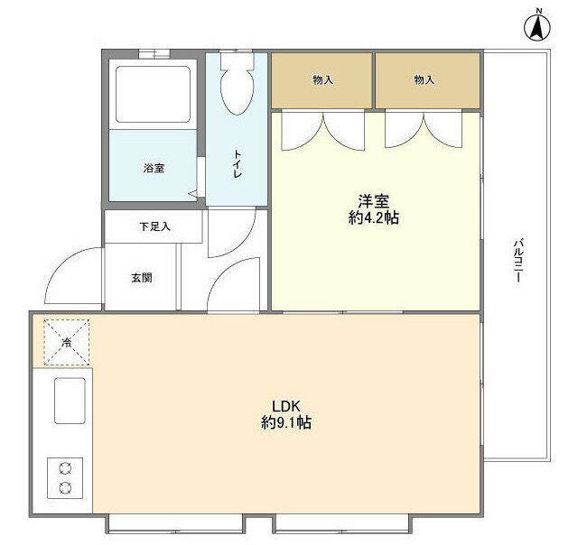 YMハウス(1LDK/2階)の間取り写真
