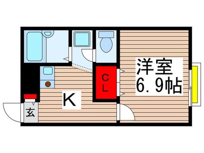 プレジール花島公園III(1K/1階)の間取り写真