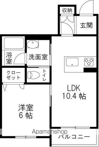 GRACE KANOA西泉(1LDK/2階)の間取り写真