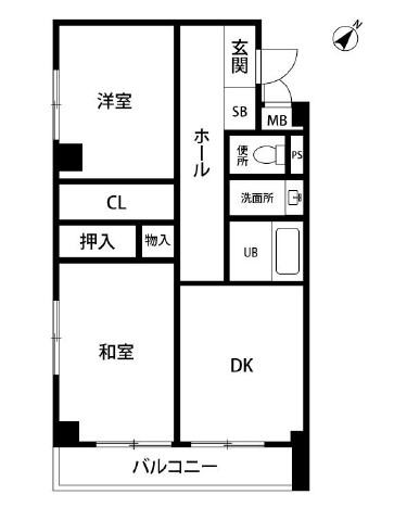 ハイコート上目黒(2DK/3階)の間取り写真