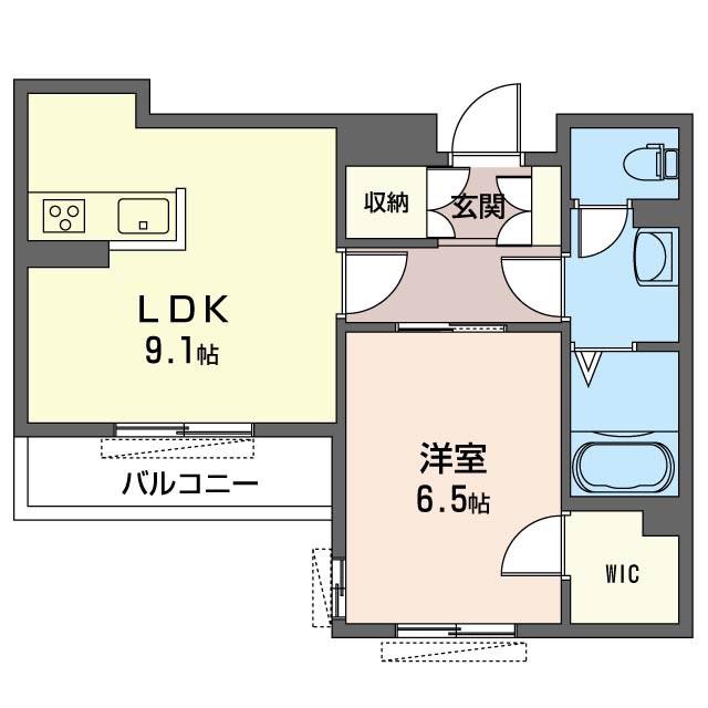 東急田園都市線 二子新地駅 徒歩7分 3階建 築8年(1LDK/2階)の間取り写真