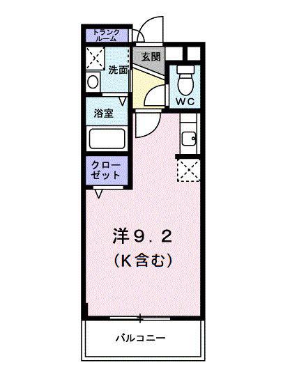 エル・ガーデン(ワンルーム/3階)の間取り写真