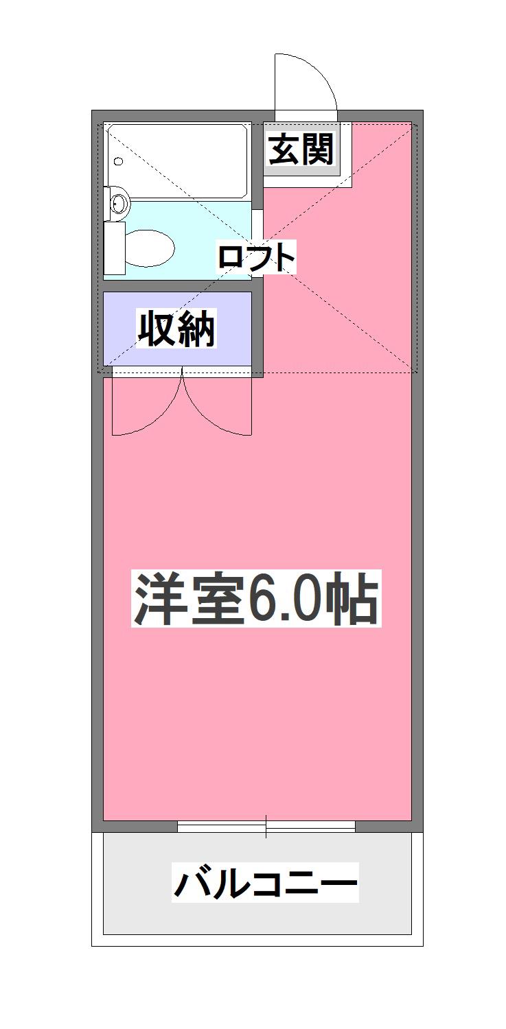 コーポユウエーI(ワンルーム/2階)の間取り写真