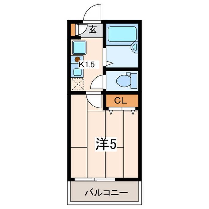 エーデル横濱山手(1K/1階)の間取り写真