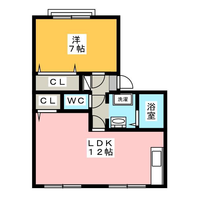 タウニーいほざきC棟(1LDK/1階)の間取り写真