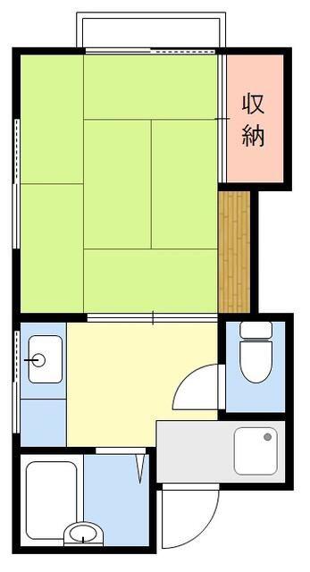 ハイツ高山(1K/1階)の間取り写真
