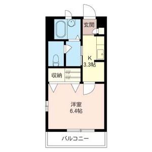 テラダビル(1K/3階)の間取り写真