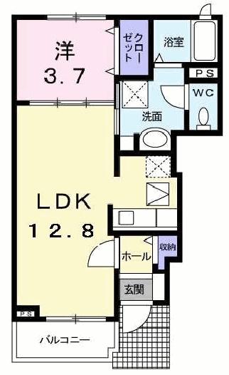 プリムローズガーデン(1LDK/1階)の間取り写真