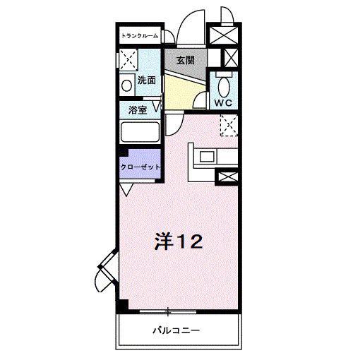 クラールオストベルグI(ワンルーム/2階)の間取り写真