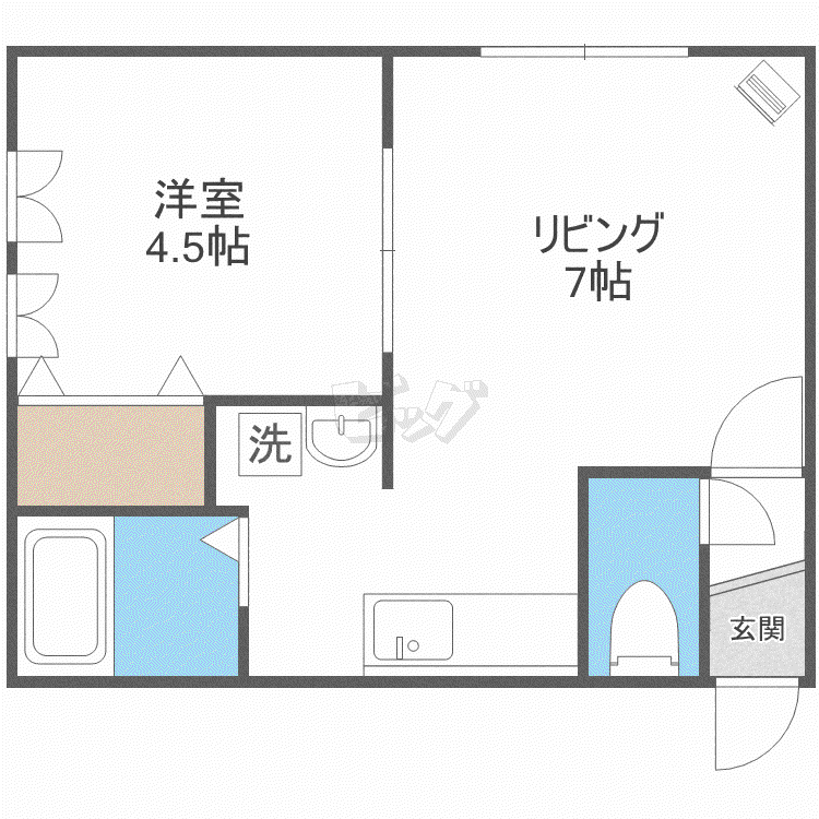 フォレストOKAPII(1LDK/3階)の間取り写真