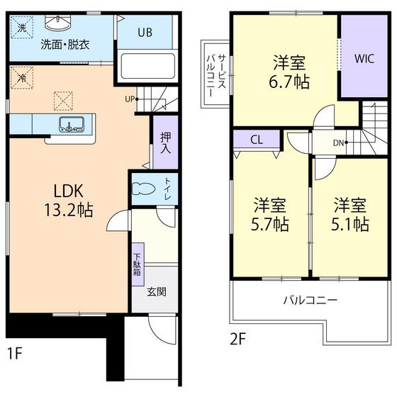 LA AINA(3LDK/1階)の間取り写真