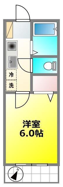 ミュゼハイツ(1K/1階)の間取り写真