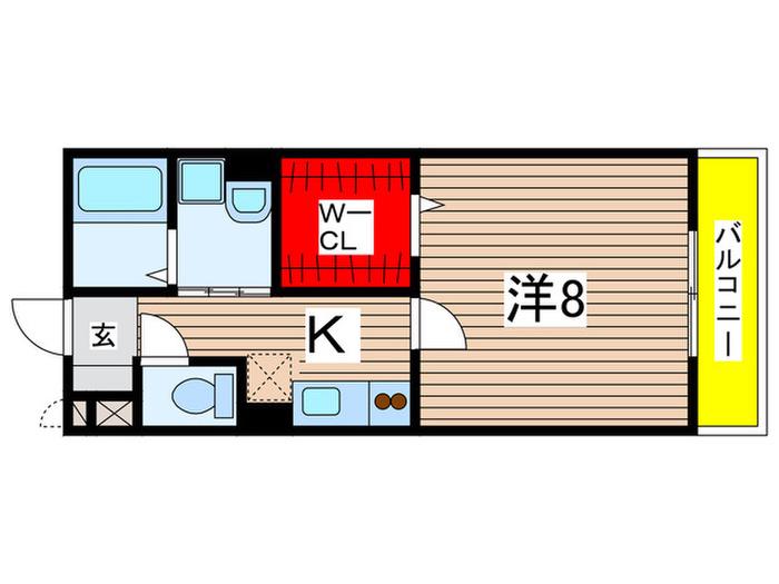 グリーンクレスト日吉II(1K/2階)の間取り写真