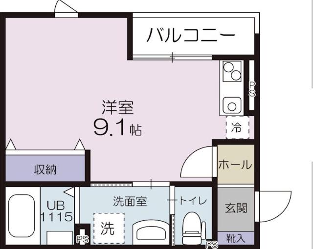 カーサエビス(ワンルーム/2階)の間取り写真